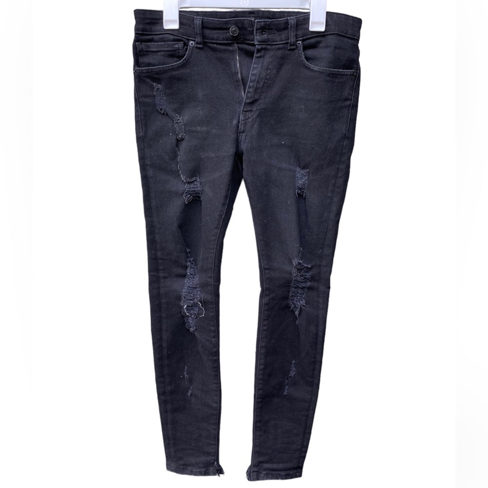 Distressed black jeans